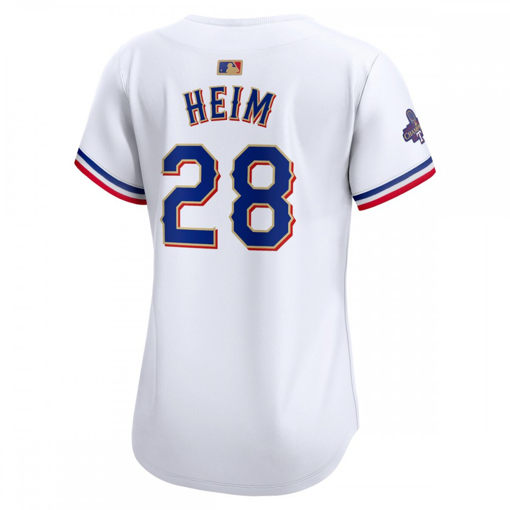 Jonah Heim Texas Rangers Women's 2024 Gold Collection Limited Player Jersey – White-Pro Kit Vault | Brand New 26/27 Sports Jerseys